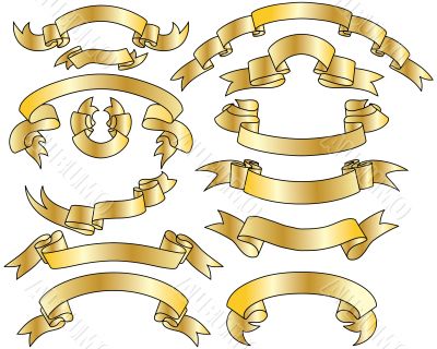 gold ribbons set