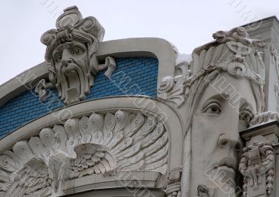 Detali of Art Nouveau on the Building