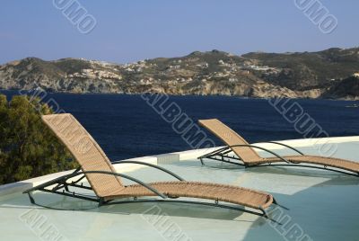 Pool Chairs in the Water