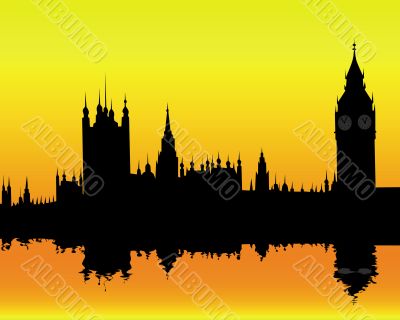 silhouette of the London landscape