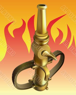 old brass fire hose 
