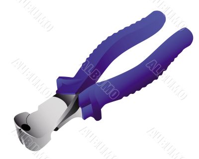 pliers with blue handles