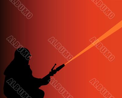 silhouette of a firefighter 