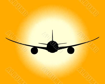 black silhouette of an airplane
