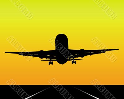 black silhouette of an airplane 