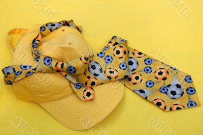 Yellow Baseball Cap and Necktie