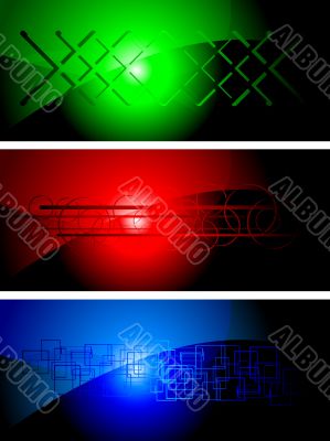 Set of dark banners, eps 10