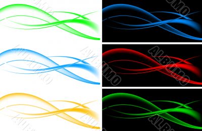 Set of wavy banners