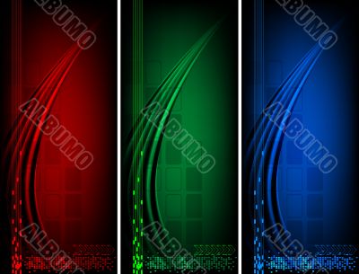 Dark banners set, eps 10