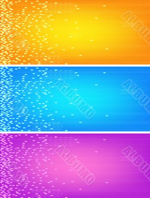 Set of three colourful banners