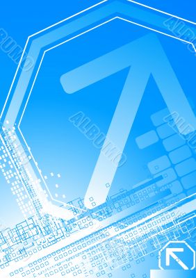 Bright background with big arrow