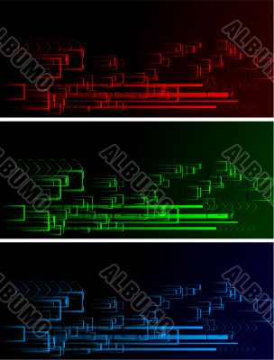 Set of three banners