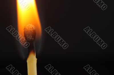 a lit match