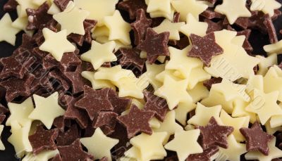 white and brown chocolate stars