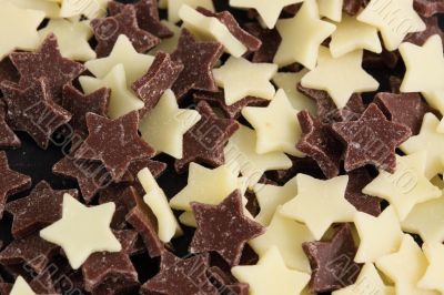 white and brown chocolate stars