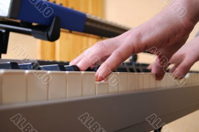 Man playing synthesizer