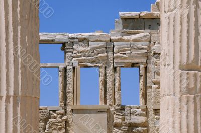 Deatail of Propylaea Gateway to Acropolis