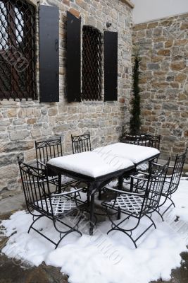 Part of Street Cafe in the Winter