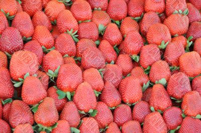 Closeup Strawberries on the Market