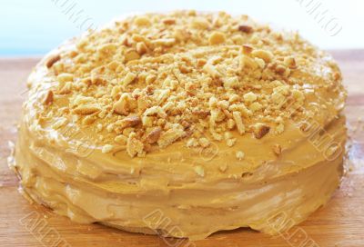 Caramel medovik cake