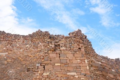 Ancient wall next to Trajan temple in Pergamon Turkey