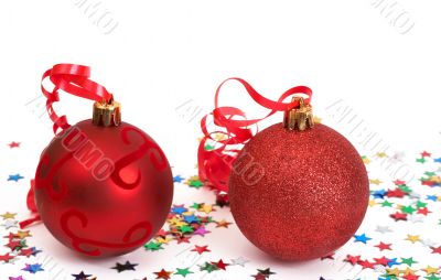Red Christmas baubles