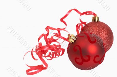 Red Christmas baubles