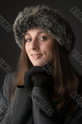 Portrait of beautiful brunette woman