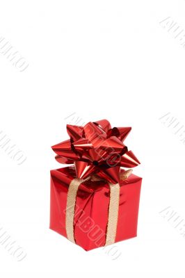 Red gift box with a bow