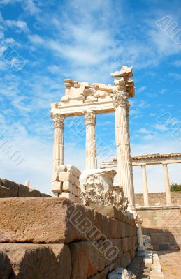 Trajan temple in Pergamon Turkey