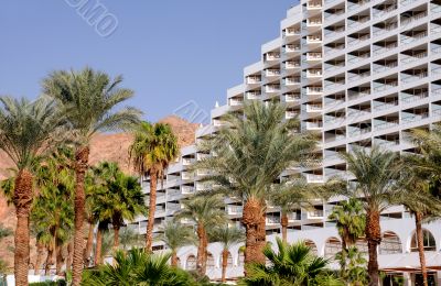 Palmtrees and Hotel