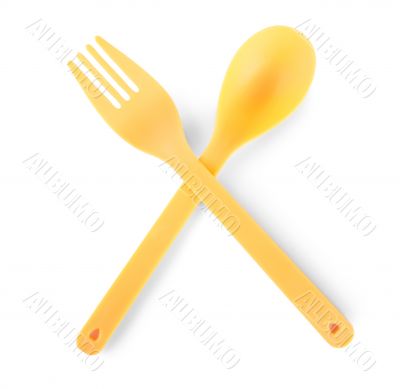 Disposable cutlery isolated