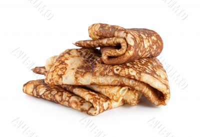 Folded pancakes isolated