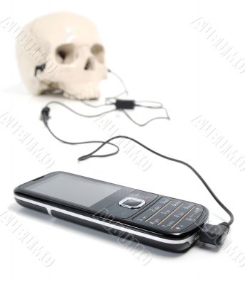 Mobile phone and skull