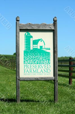 Preserved farmland sign