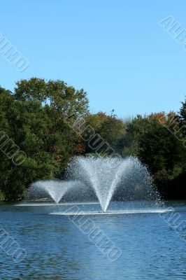 Fountain on a pond