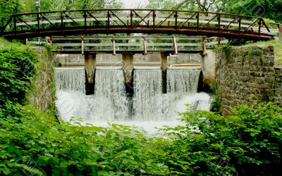 Bridge of a canal spillway