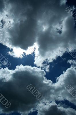Blue sky with white clouds background