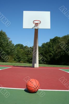 Basketball on a court