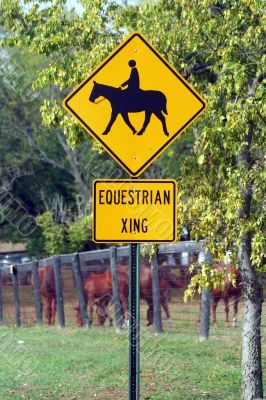 Horse Crossing Sign