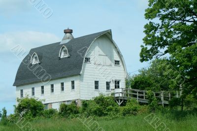 Old white barn