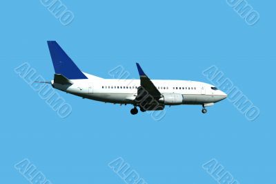 Passenger jet plane landing