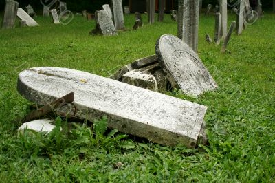 Broken Old Gravestones