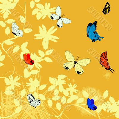 Butterflies background illustration