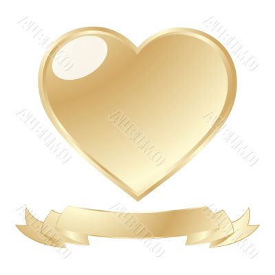 golden shiny heart