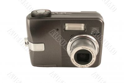 Isolated digital camera front on white
