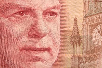 Portrait of William Lyon Mackenzie King on a 50 dollar bill
