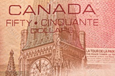 Peace Tower on 50 dollar bill
