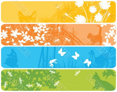 Web banners with spring theme