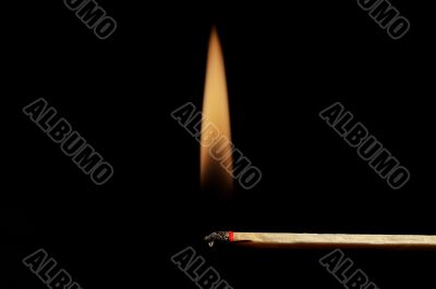 match with flame